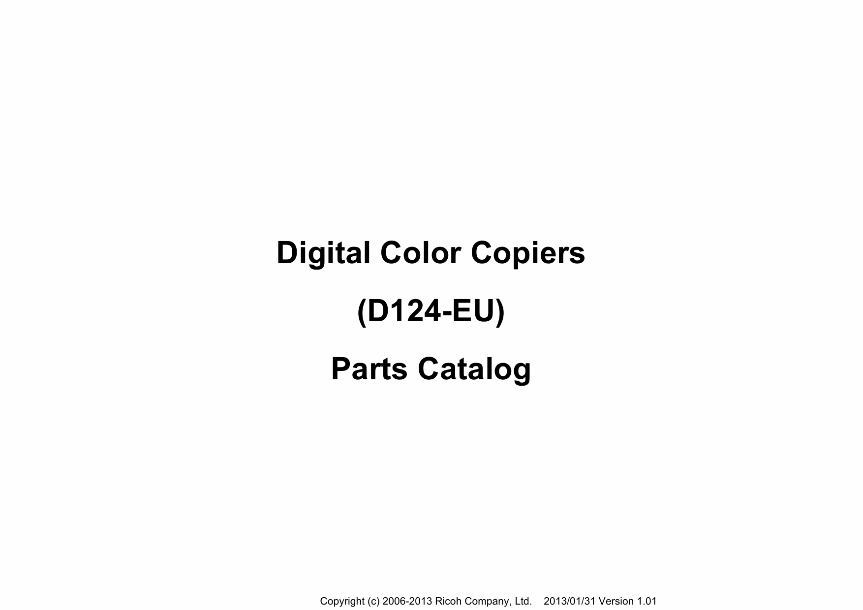 RICOH Aficio MP-CW2200SP D124 Parts Catalog-1